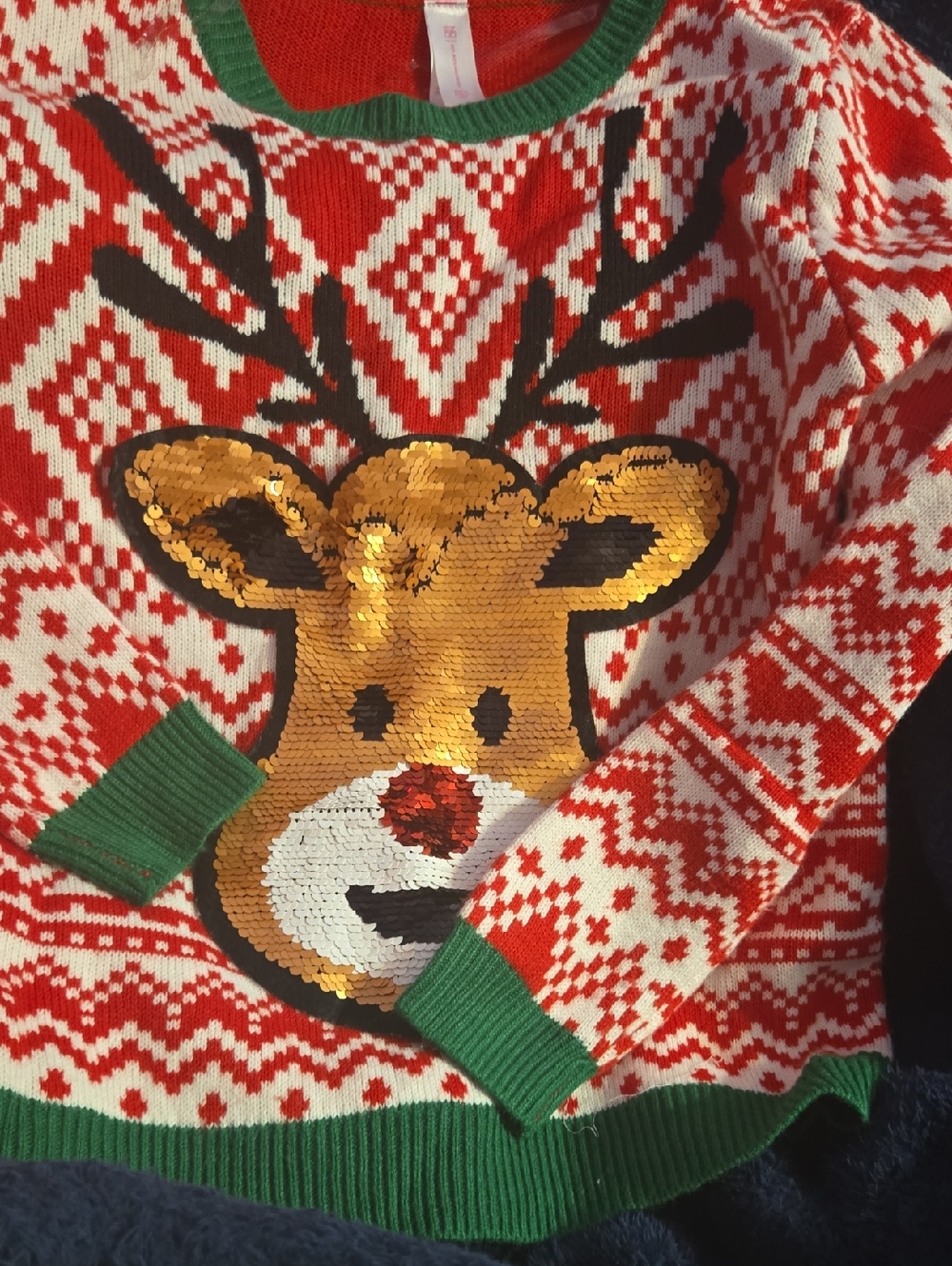 George Red and Green Knit Sweater